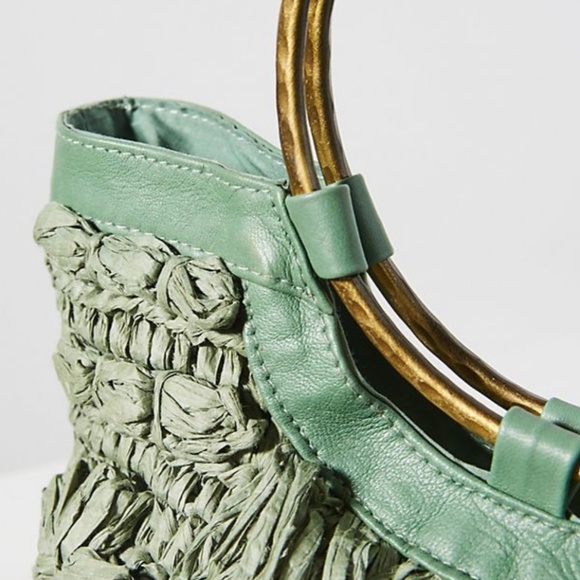 ANTHROPOLOGIE Round Brass Handle Tote Bag NWT - Picture 4 of 8